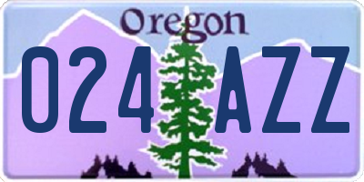 OR license plate 024AZZ