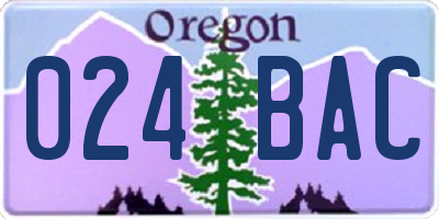 OR license plate 024BAC