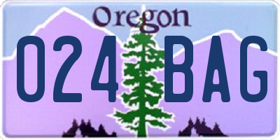 OR license plate 024BAG