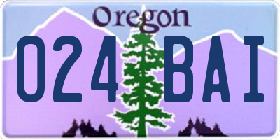 OR license plate 024BAI