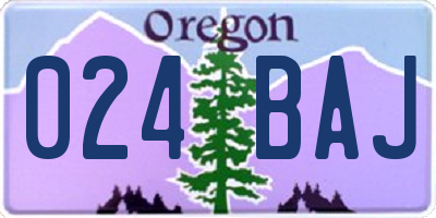 OR license plate 024BAJ