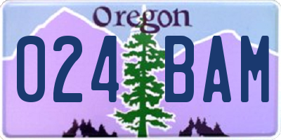 OR license plate 024BAM