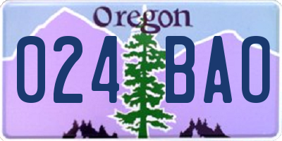 OR license plate 024BAO