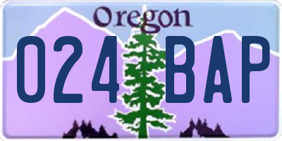 OR license plate 024BAP