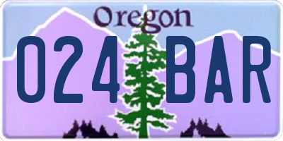 OR license plate 024BAR