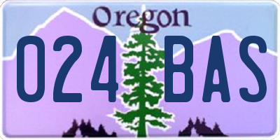 OR license plate 024BAS