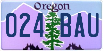 OR license plate 024BAU