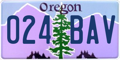 OR license plate 024BAV