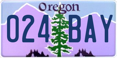 OR license plate 024BAY