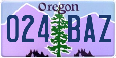 OR license plate 024BAZ