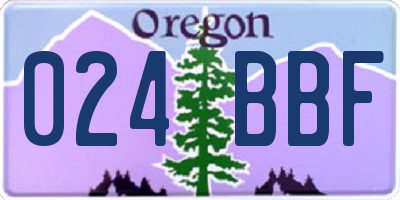 OR license plate 024BBF