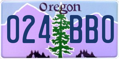 OR license plate 024BBO