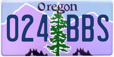OR license plate 024BBS