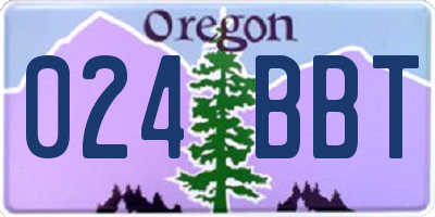 OR license plate 024BBT
