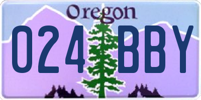OR license plate 024BBY
