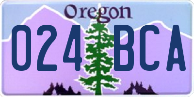 OR license plate 024BCA