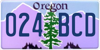 OR license plate 024BCD