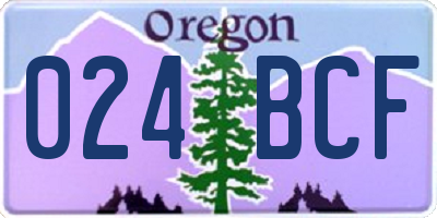 OR license plate 024BCF