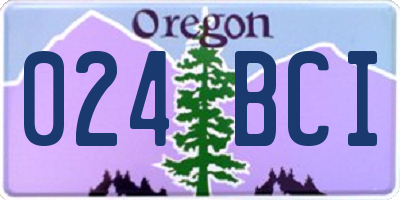 OR license plate 024BCI