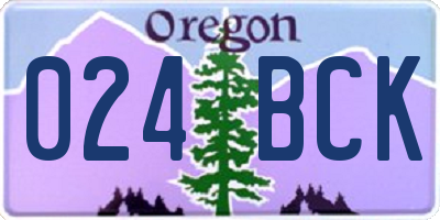OR license plate 024BCK