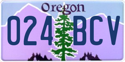 OR license plate 024BCV