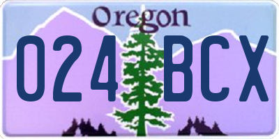 OR license plate 024BCX