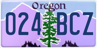 OR license plate 024BCZ