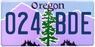 OR license plate 024BDE