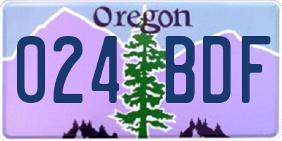 OR license plate 024BDF