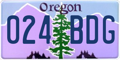 OR license plate 024BDG