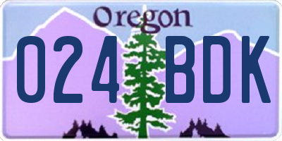 OR license plate 024BDK