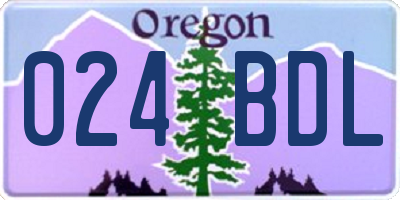 OR license plate 024BDL