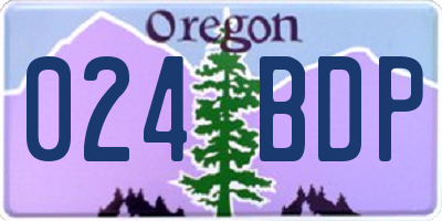 OR license plate 024BDP