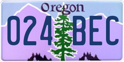 OR license plate 024BEC