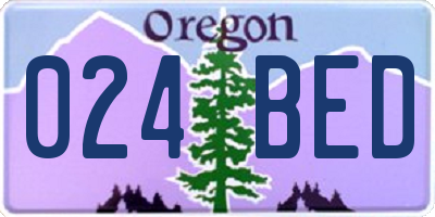 OR license plate 024BED