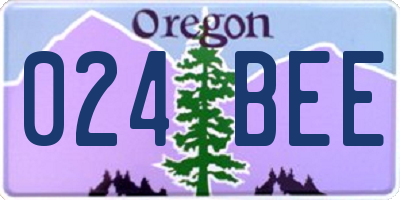 OR license plate 024BEE