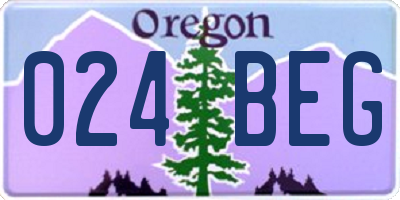 OR license plate 024BEG