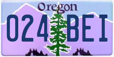OR license plate 024BEI