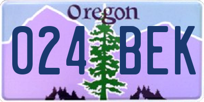 OR license plate 024BEK