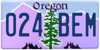 OR license plate 024BEM
