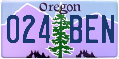 OR license plate 024BEN