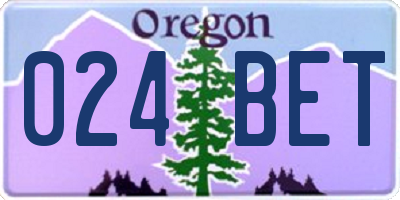 OR license plate 024BET