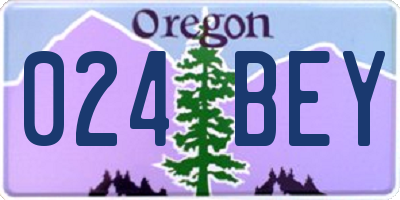 OR license plate 024BEY