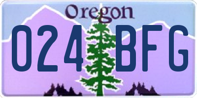 OR license plate 024BFG