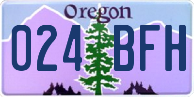 OR license plate 024BFH
