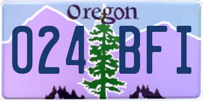OR license plate 024BFI