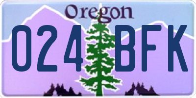 OR license plate 024BFK