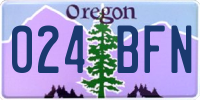 OR license plate 024BFN