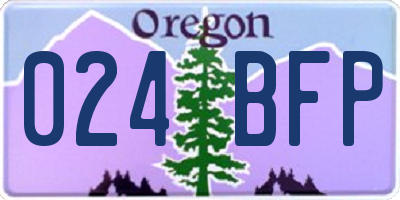 OR license plate 024BFP