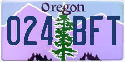 OR license plate 024BFT